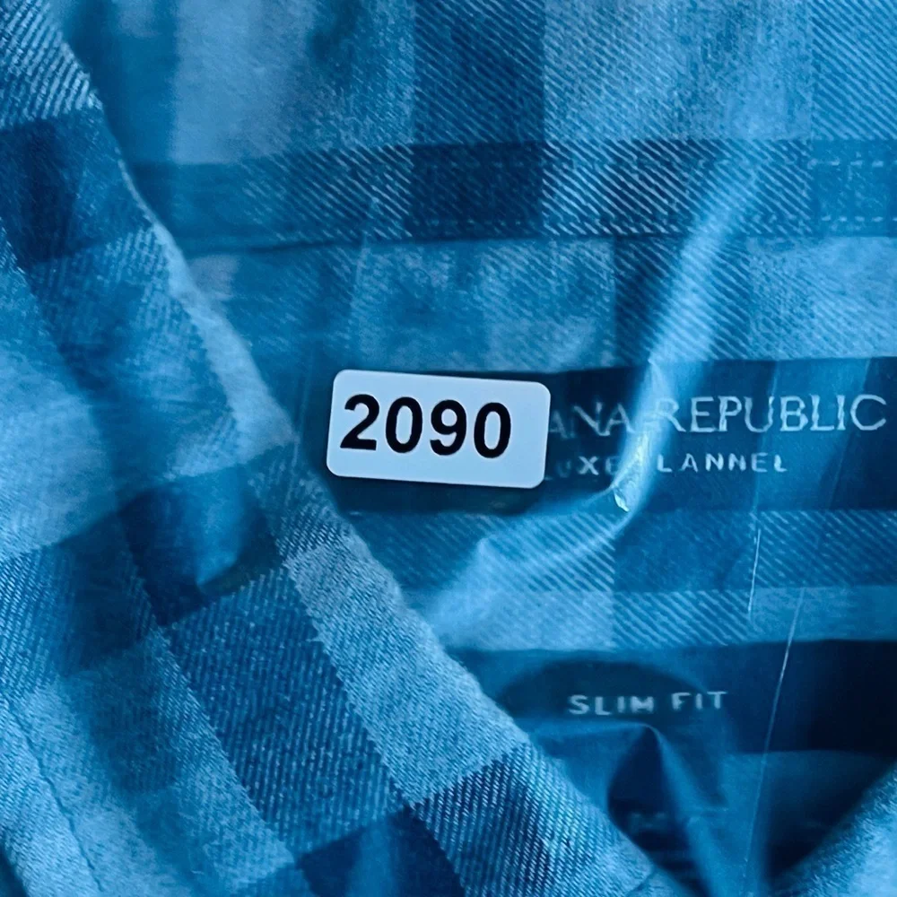 Banana Republic Luxe Flannel Slim Fit Plaid Button Down Shirt Size M Pocket
